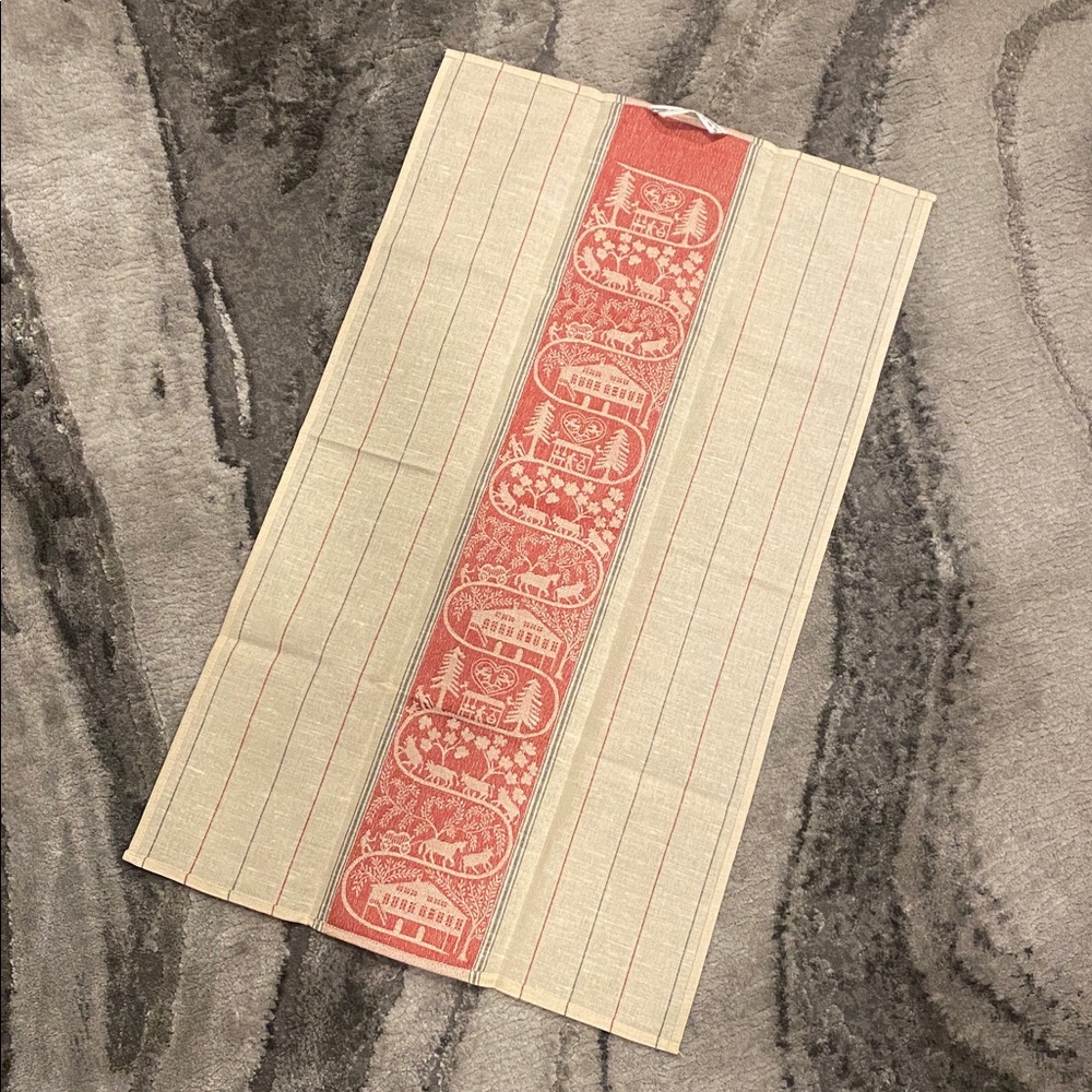Swiss Scherenschnitt Appenzell Farm Kitchen Towels - Set of 2 (Red & Blue - Picture 8 of 10